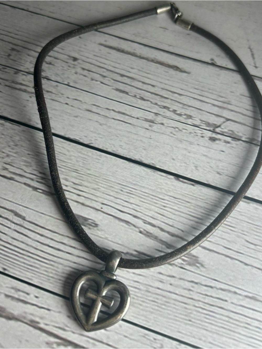 Avery Black Leather Necklace with Sterling Silver Clasp